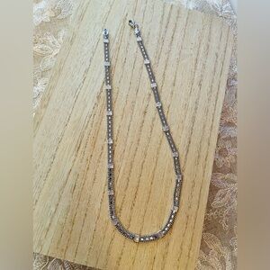 18k White Gold Plated Three Chain Necklace NWOT